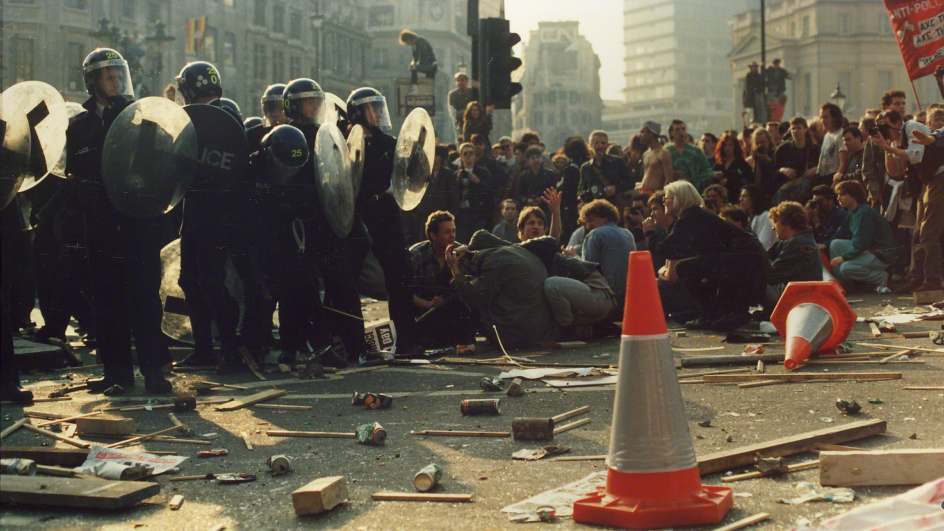 Poll Tax protest in Trafalgar Square