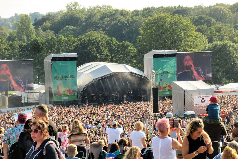 A crowd watch Rag'n'Bone Man at Splendour festival Wollaton Park, Nottingham.