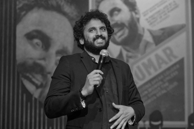 Nish Kumar onstage in Edinburgh in 2016
