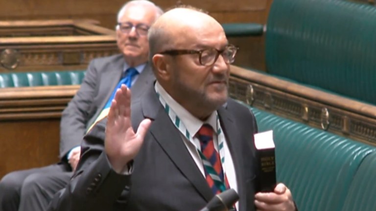 George Galloway is sworn in as Rochdale MP after by-election win