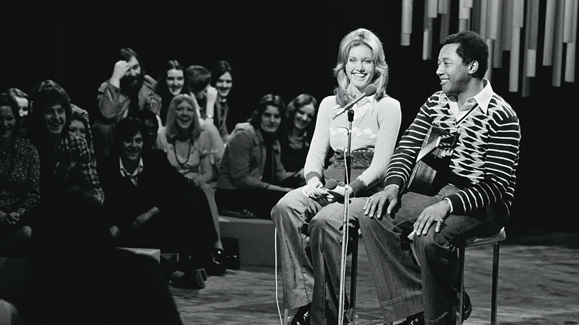 Olivia Newton-John And Labi Siffre at the BBC in 1971