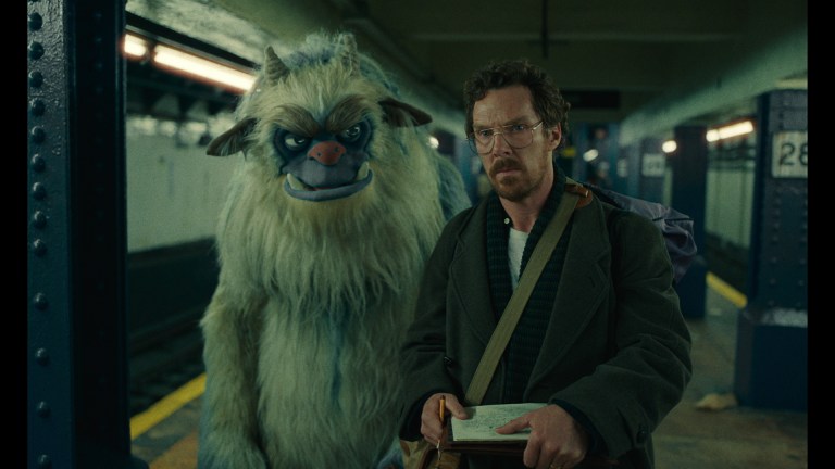 Benedict Cumberbatch in Netflix series Eric with his monster pal