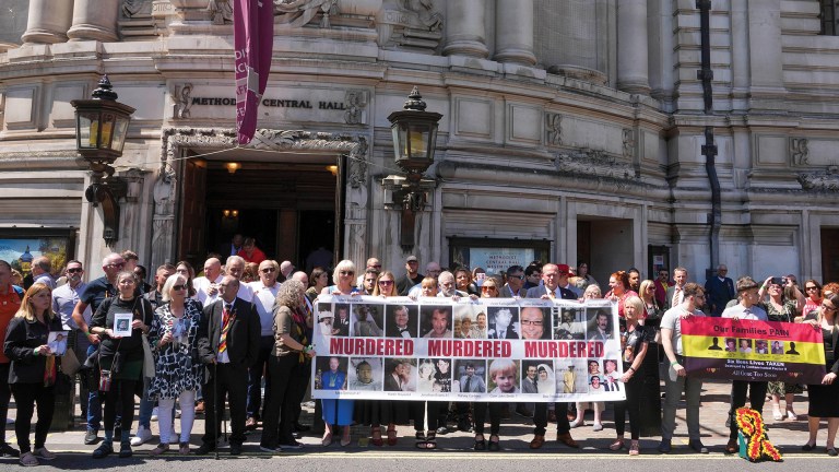 Affected families in Westminster after the damning report into the infected blood scandal was published