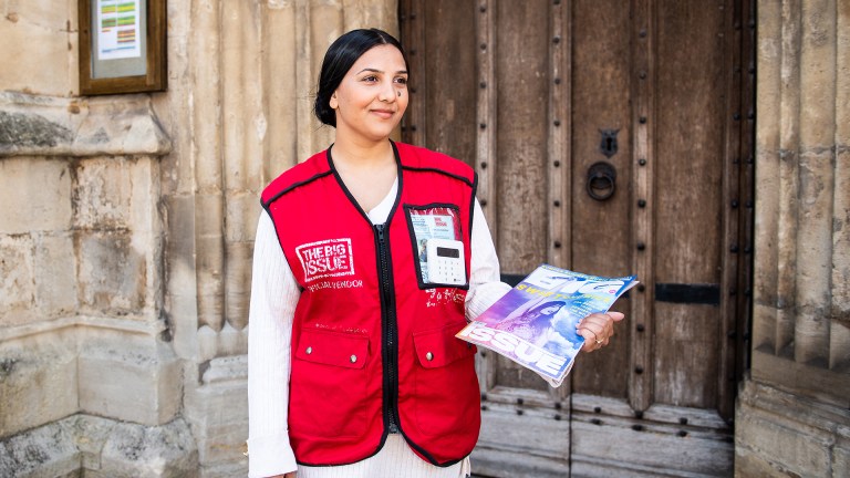 Big Issue vendor Sidonia Mezei in Bath