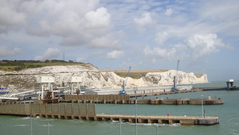 The white cliffs of Dover, where Brexit border controls will come into force