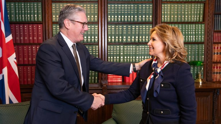 Keir Starmer greets new Labour MP Natalie Elphicke