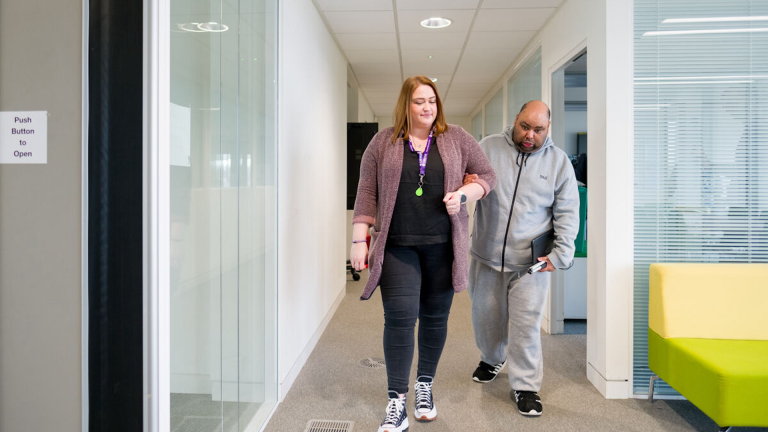 Mohammed Azeem and support worker Caz