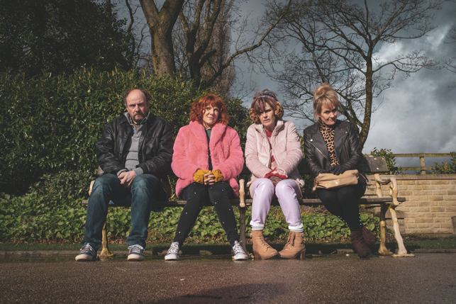 Alma’s Not Normal stars (from left) Nicholas Asbury, Sophie Willan, Siobhan Finneran and Lorraine Ashbourne