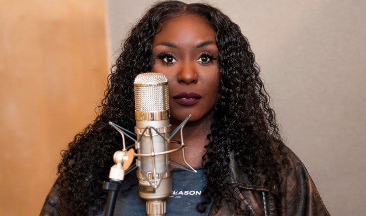 Laura Mvula recording her rendition of Paul Simon's 'I Know What I Know' for John Lewis. Image: John Lewis
