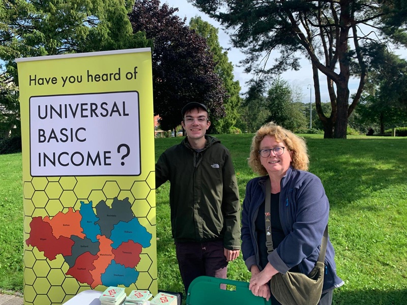 basic income campaigners in Salford, Greater Manchester