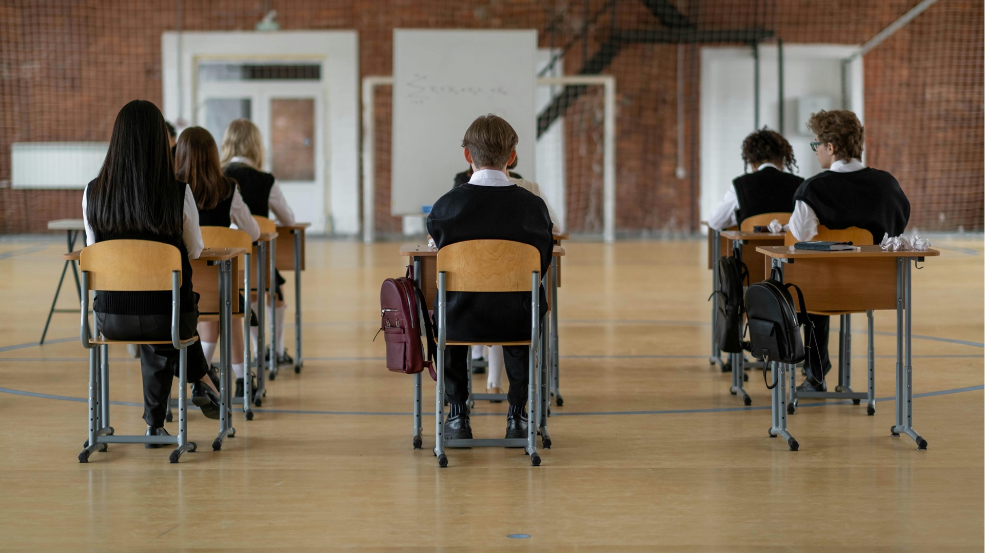 school children at desks