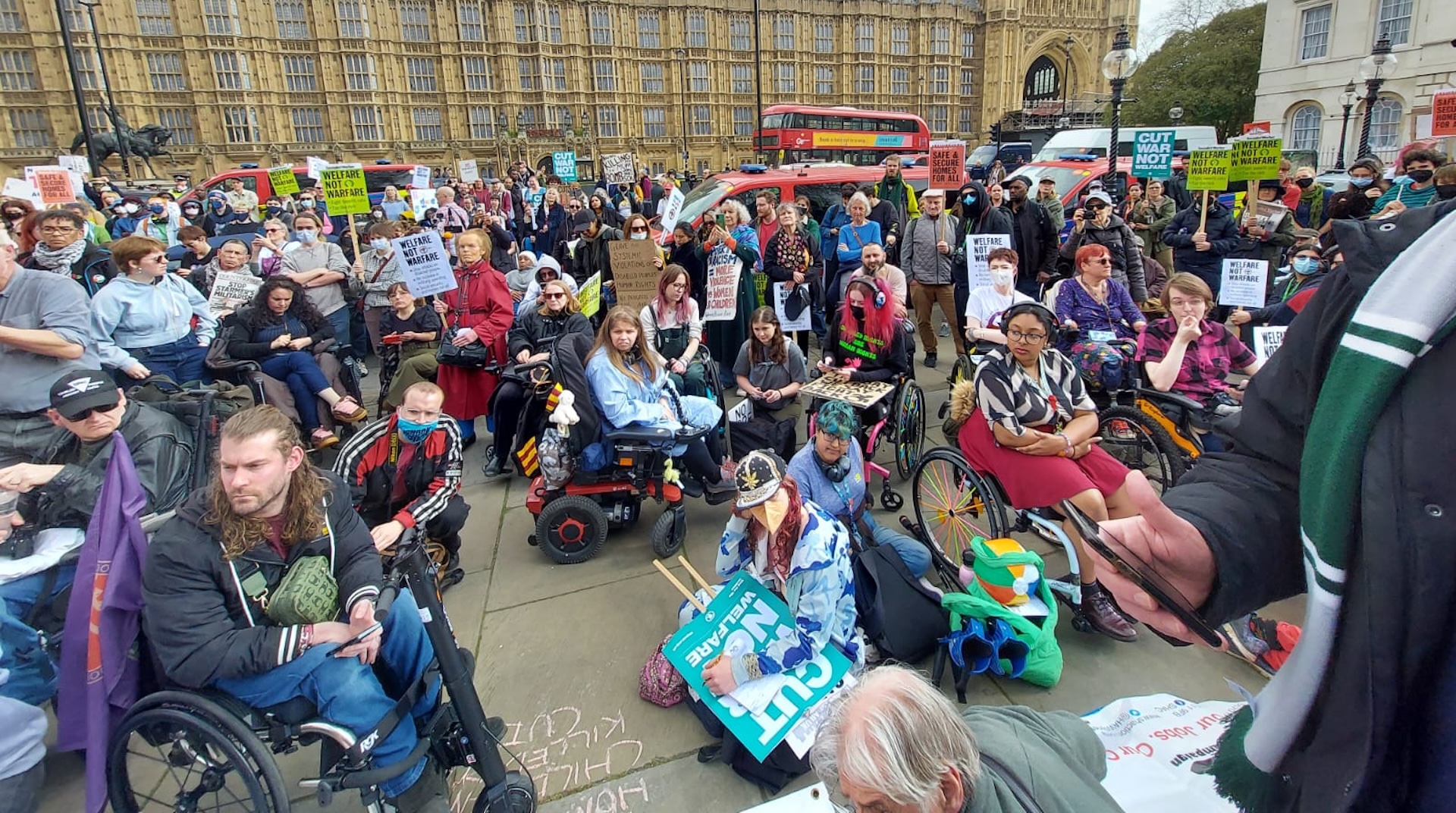 disability benefits cuts protest