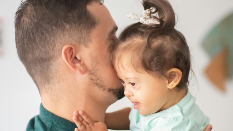 A man holding a child