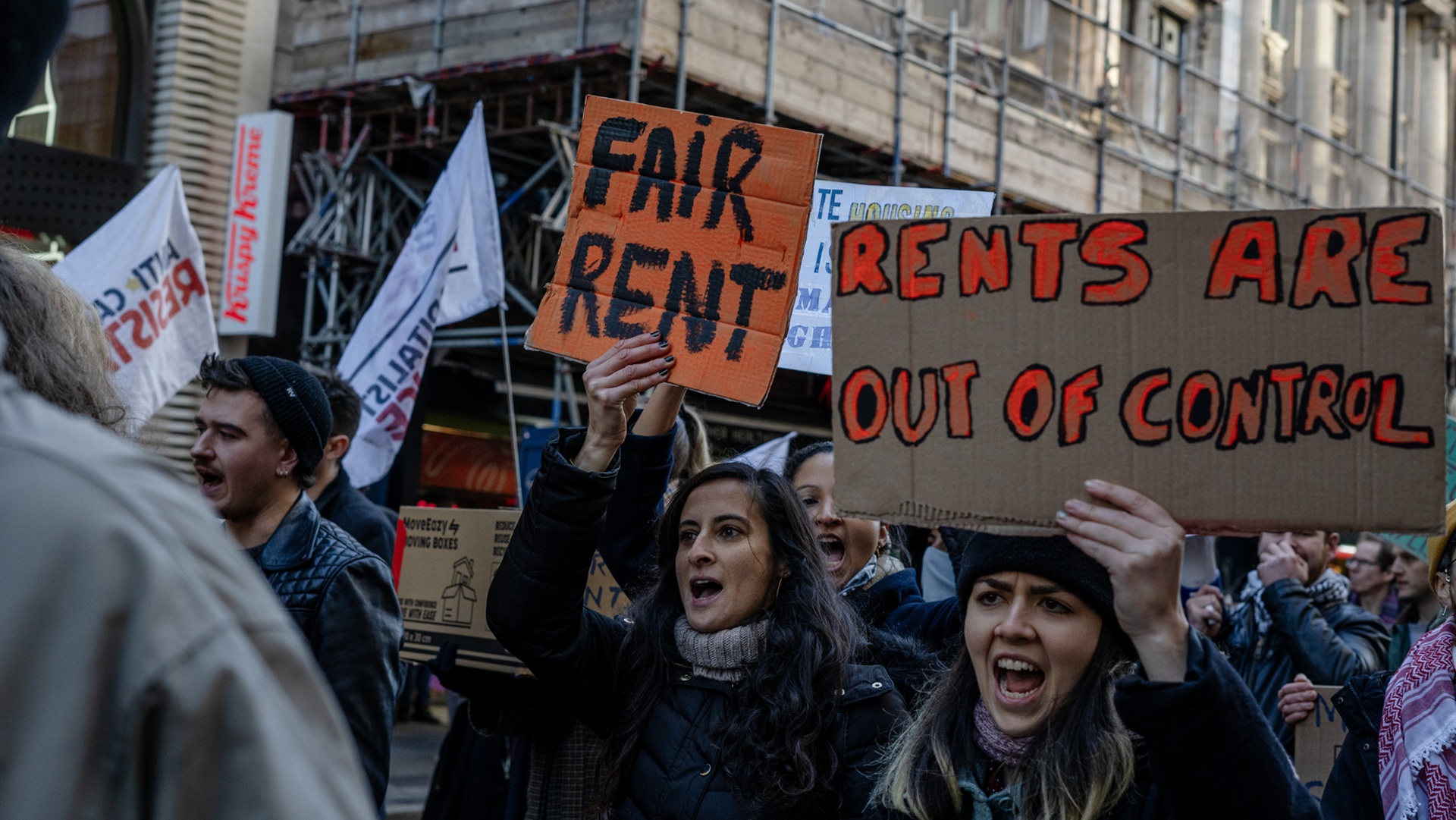 Renters protest high rents in London