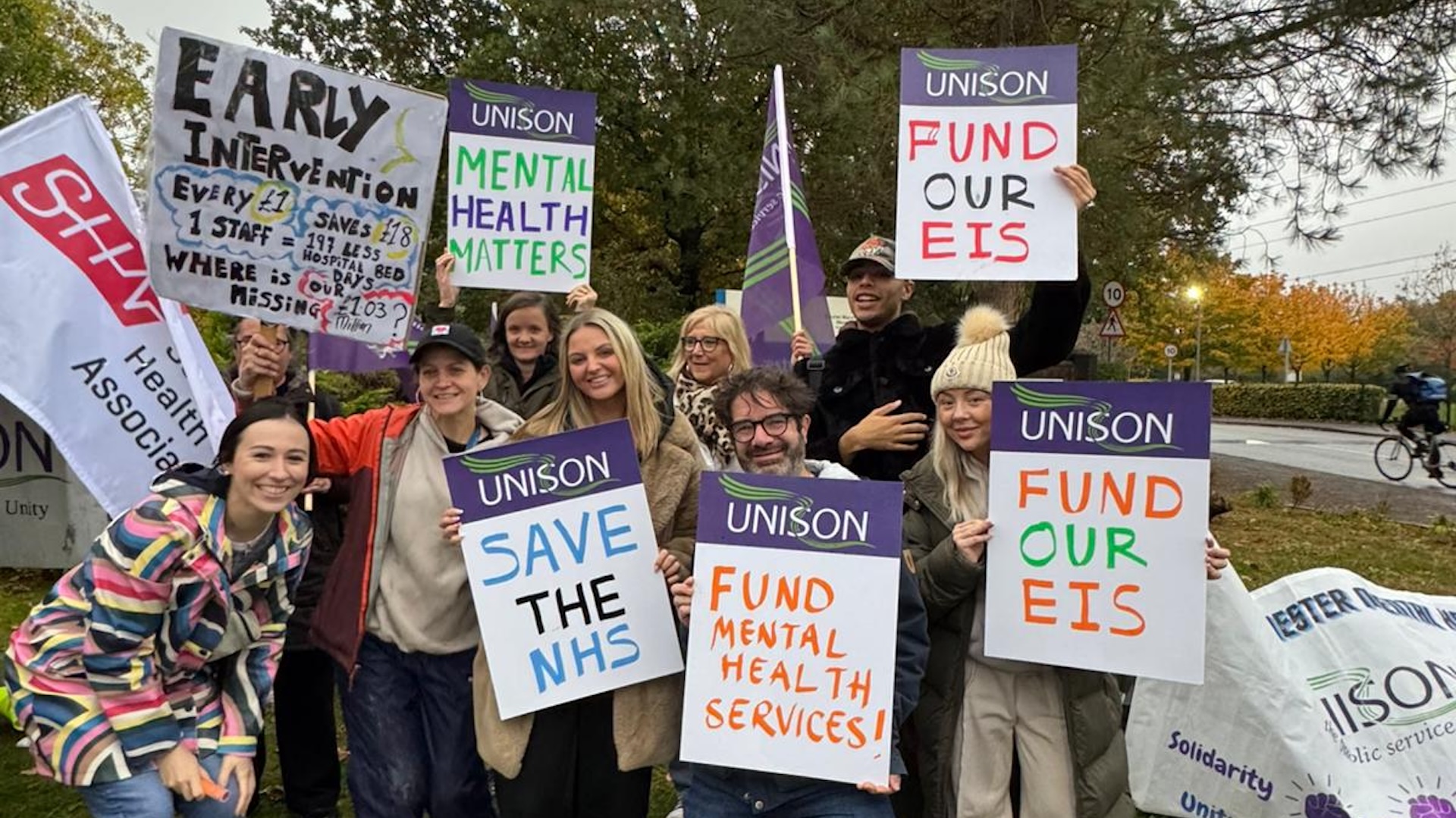 NHS workers in Manchester strike