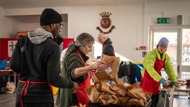 Food preparation and the cafe at Granville Community Kitchen in North West London. Image: Mary Turner/ IFAN