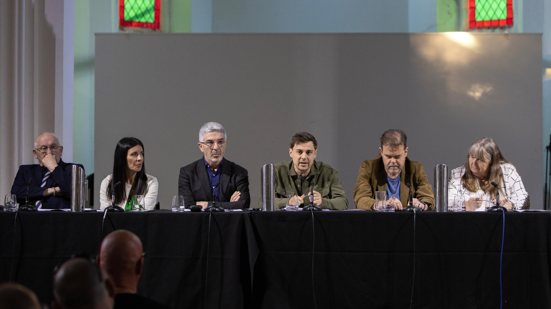 John Bird, Rocio Cifuentes, Derek Walker, Will Hayward, Dylan Jones-Evans and Julie James at the Big Issue Big Debate.