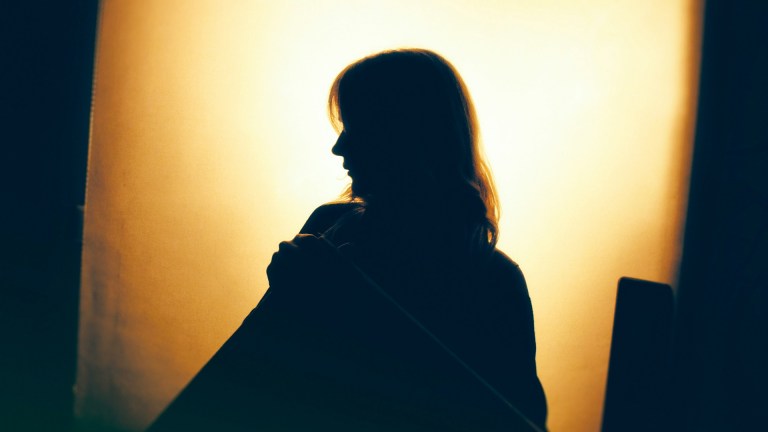 the silhouette of a woman in a flat