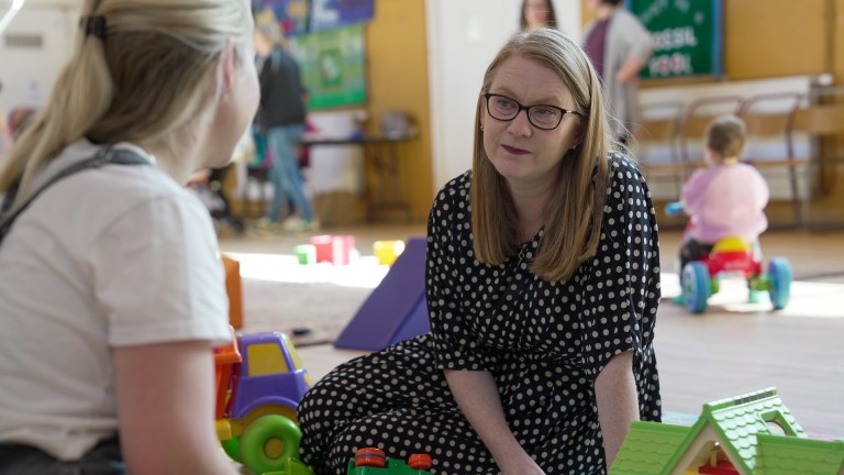 Shirley-Anne Somerville, social justice secretary for the Scottish government, announced the plan for a two-child limit payment on a visit to Busy Bees Bellfield parent and toddler group in Portobello