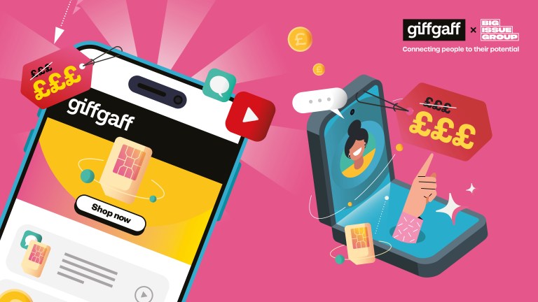 giffgaff refurbished phones partnership with Big Issue - connecting people to their potential through affordable smartphones and digital inclusion