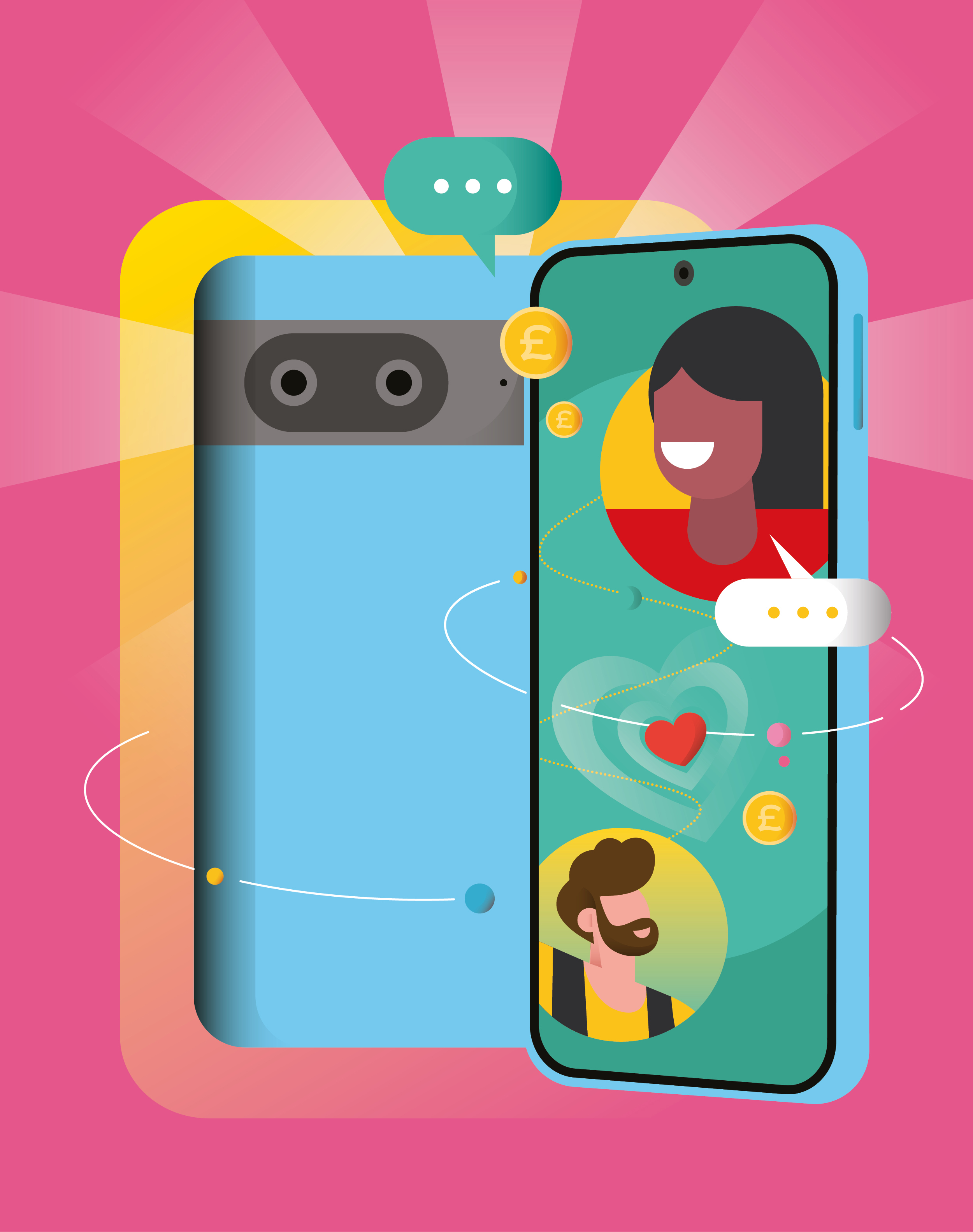 Stylised image of a refurbished smartphone