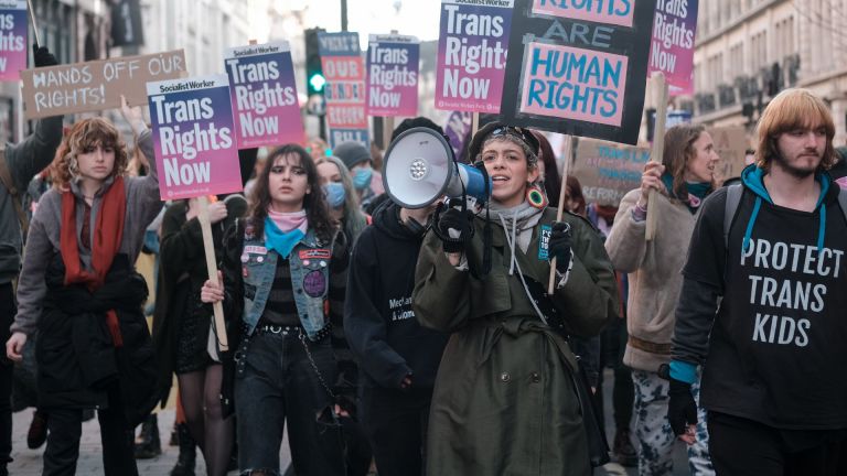 A trans rights protest