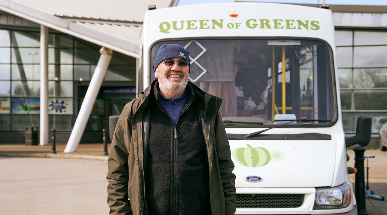 Paul Flannery, local green grocer who runs the Queen of Greens bus