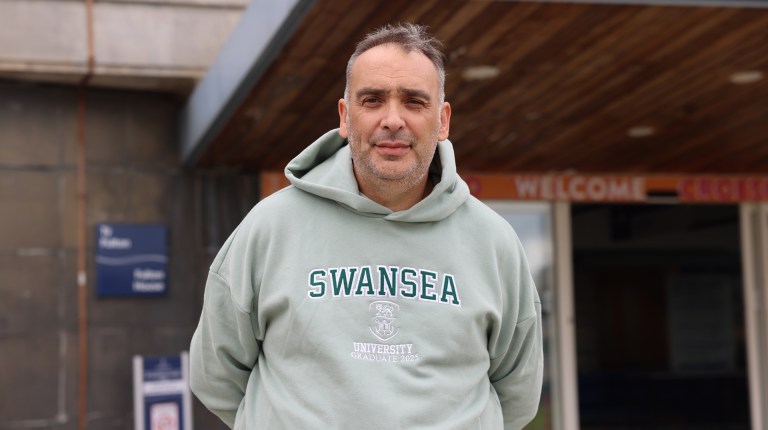 Swansea University graduate and former homeless man Mark Eaton-Lees