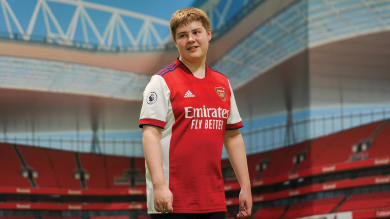 Jack at Arsenal's Emirates Stadium. Image: Arsenal in the Community