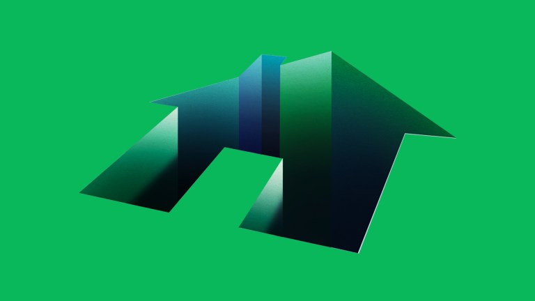 An illustration of a house cut out of a background