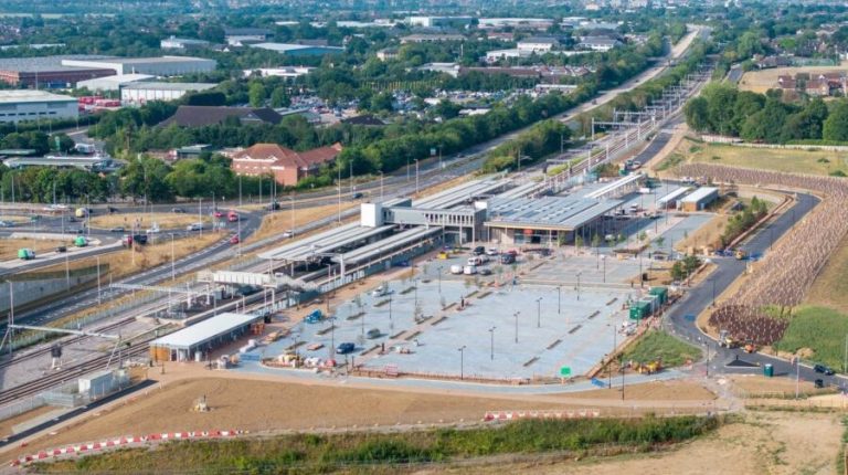 An aerial shot of Beaulieu Park station