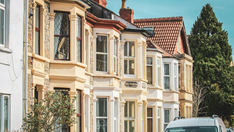 a row of UK houses