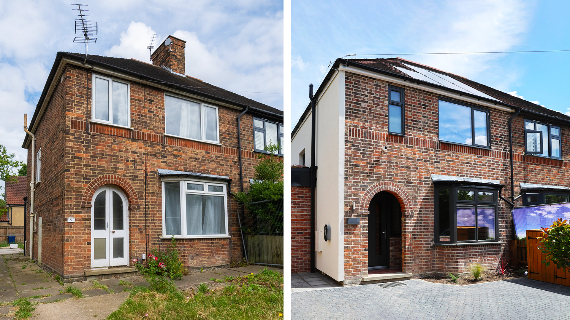 Ferndale Rise in Cambridge before and after renovation