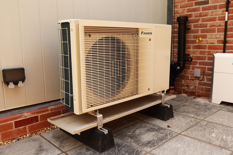 A heat pump at Ferndale Rise in Cambridge