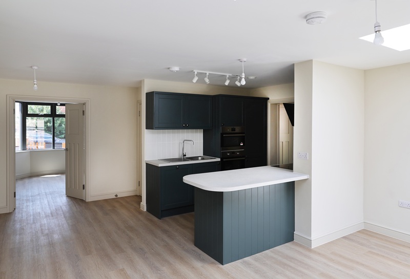 The kitchen after renovation at Ferndale Rise in Cambridge