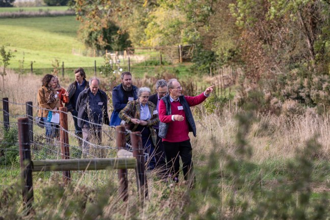 George Cornelius gives a tour of Loddington's school garden and wetland project