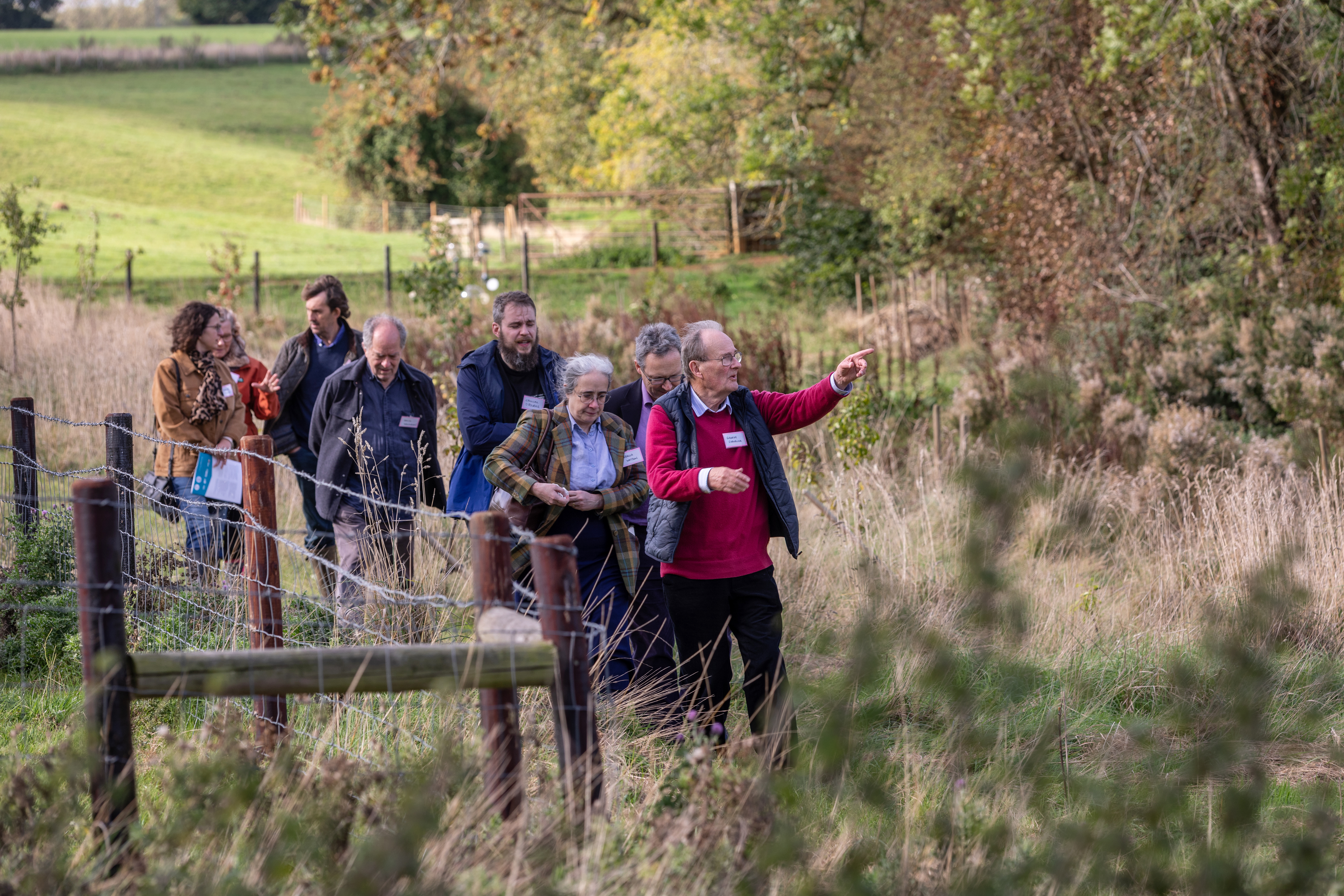 George Cornelius gives a tour of Loddington's school garden and wetland project
