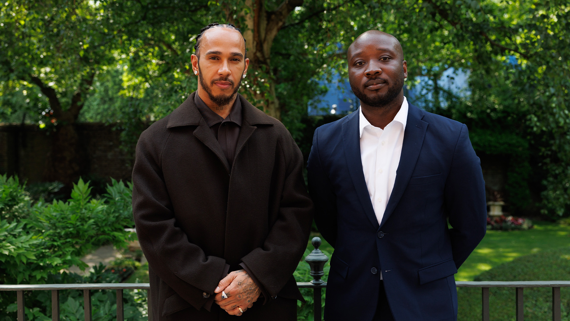 Mission 44 CEO Jason Arthur with the charity's founder Sir Lewis Hamilton. Image: Mission 44