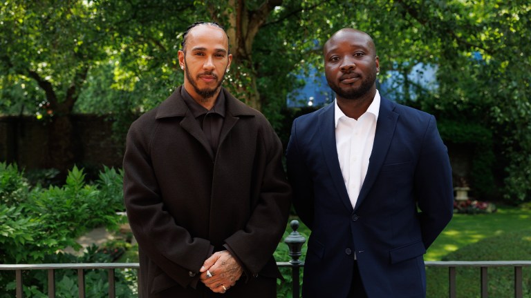 Mission 44 CEO Jason Arthur with the charity's founder Sir Lewis Hamilton. Image: Mission 44