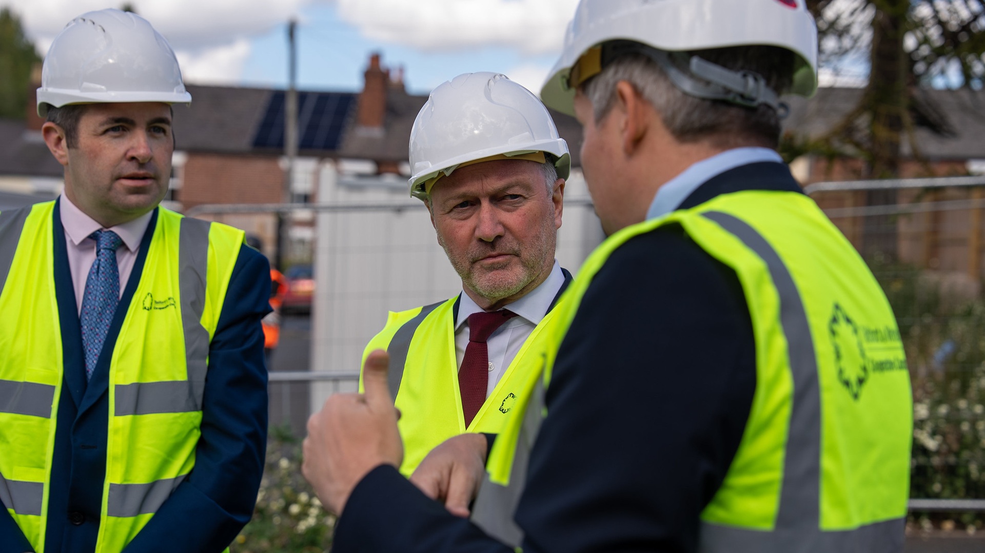 Housing secretary Steve Reed in high-vis and a hard hat