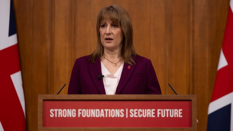 Rachel Reeves speaking at an early briefing on the autumn budget on 4 November