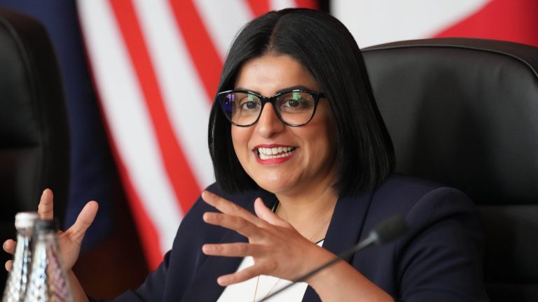 British Home Secretary, Shabana Mahmood. The Five Country Ministerial 2025 held in Central London