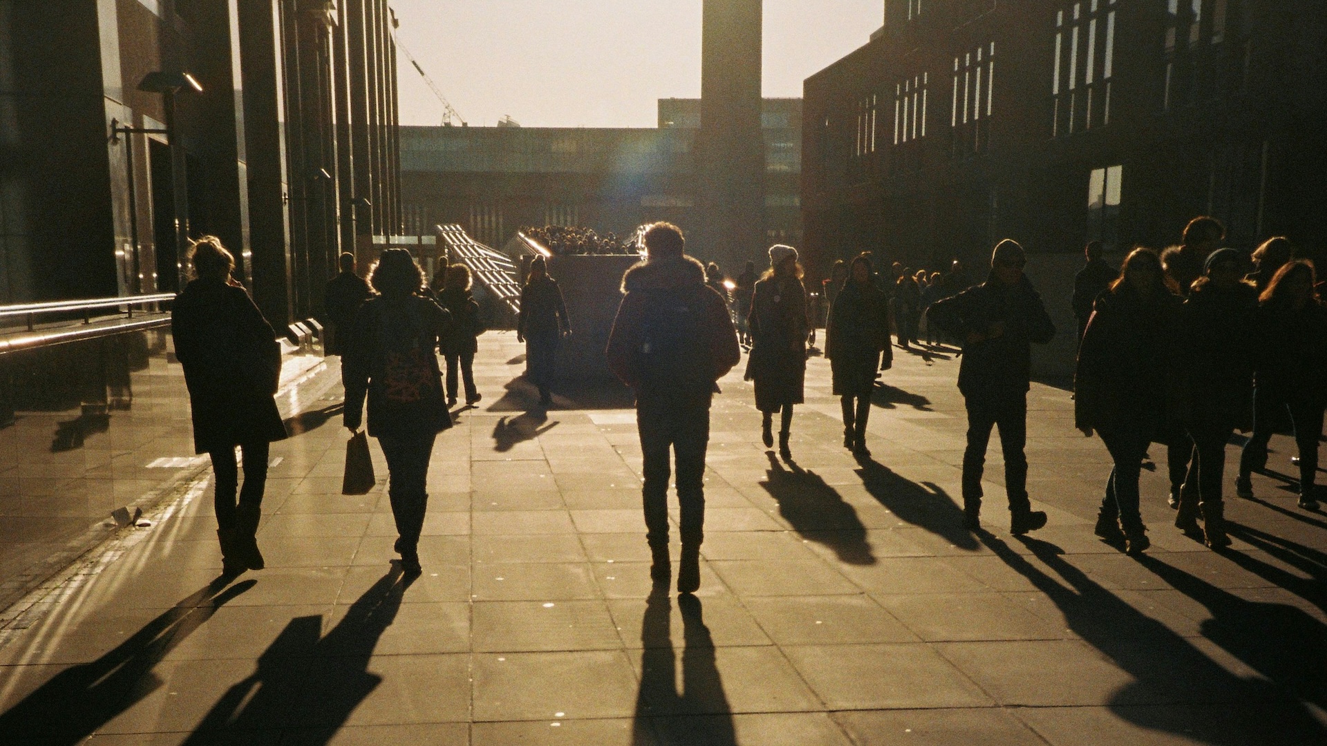 Pedestrians walking through London