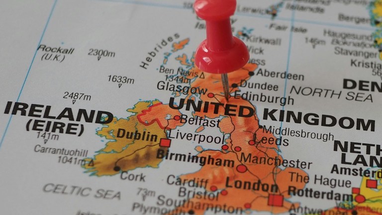 map of united kingdom and ireland