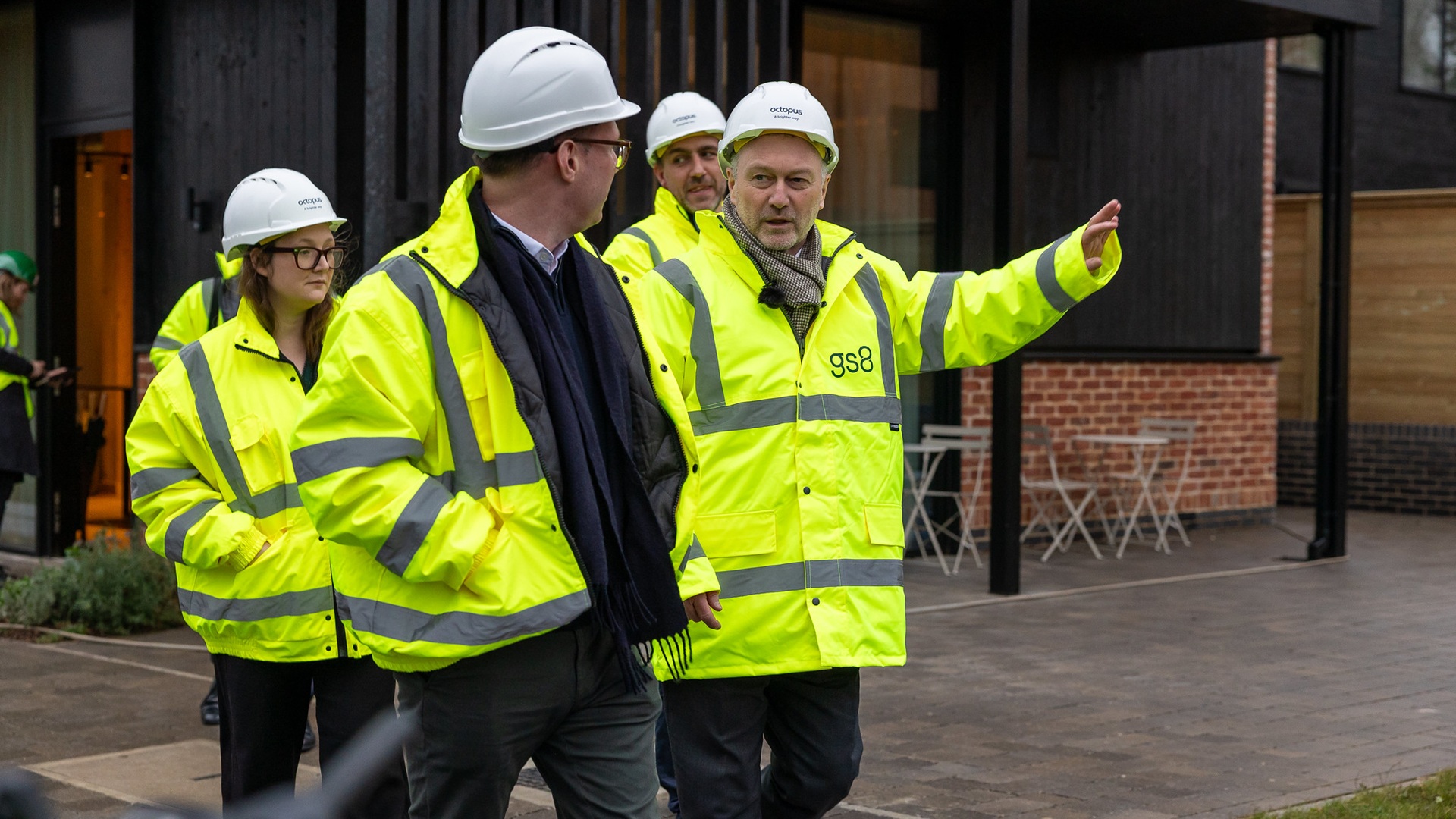 housing secretary Steve Reed in hi-vis