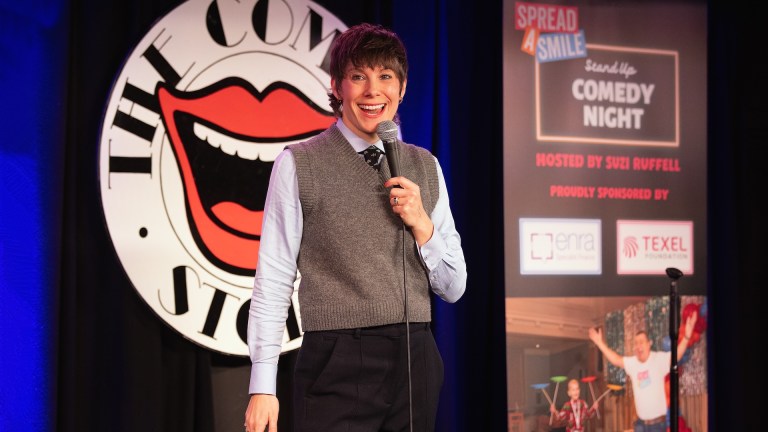 Suzi Ruffell at the Spread a Smile Comedy evening at the Comedy Store in 2025. Image: Suzan Angela Moore