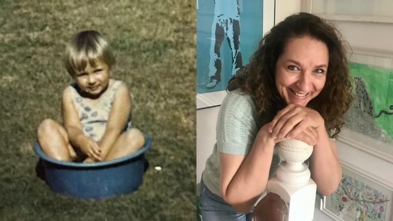 Photos of author Isobel Lepist, one as a child and one now