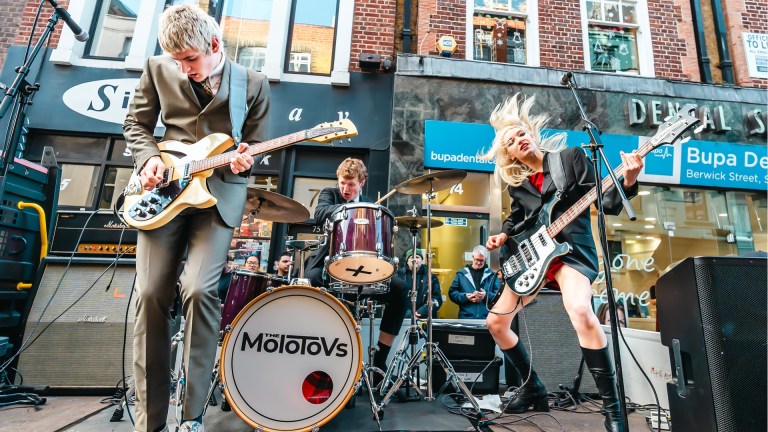 The Molotovs playing a concert for Big Issue in Soho