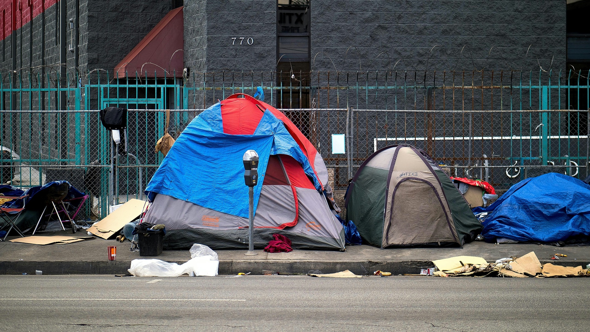 homeless tents on the street