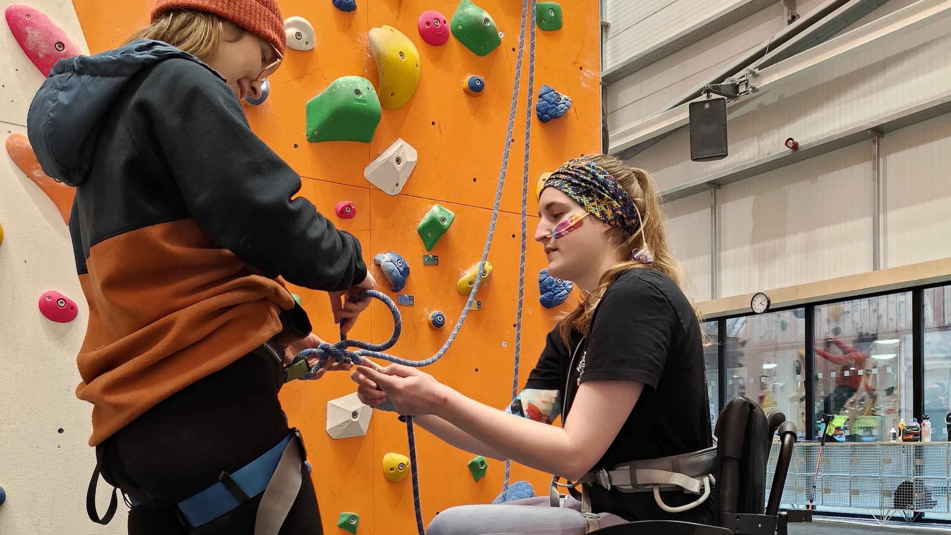 Mary FitzMeilton at climbing wall